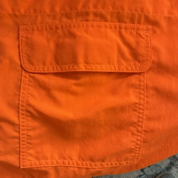 LL Bean Blaze Orange Nylon Hooded Jacket Windbreaker Size Large Regular - Picture 6 of 10